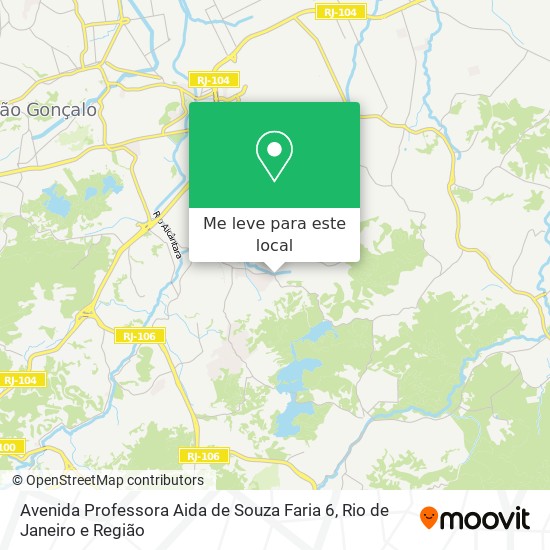 Avenida Professora Aida de Souza Faria 6 mapa