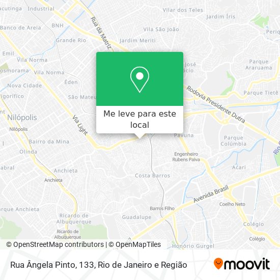 Rua Ângela Pinto, 133 mapa
