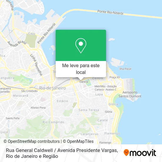 Rua General Caldwell / Avenida Presidente Vargas mapa