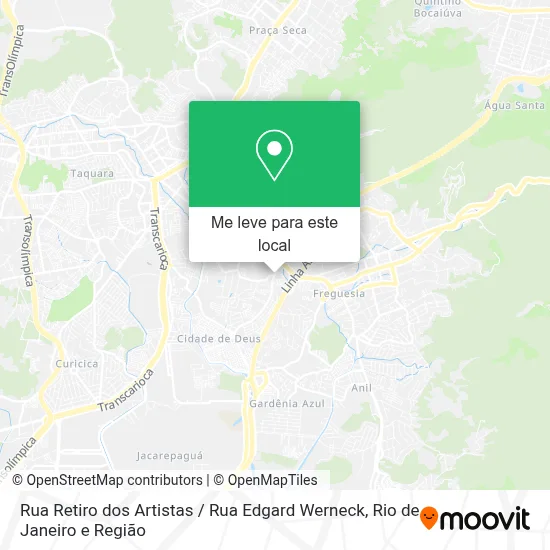 Rua Retiro dos Artistas / Rua Edgard Werneck mapa