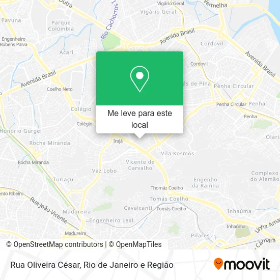 Rua Oliveira César mapa