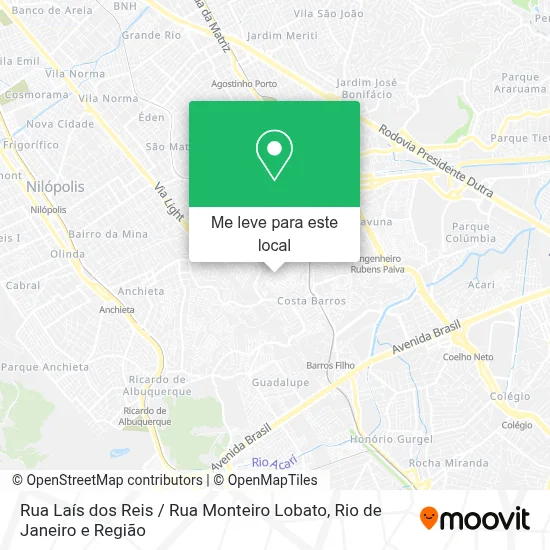 Rua Laís dos Reis / Rua Monteiro Lobato mapa