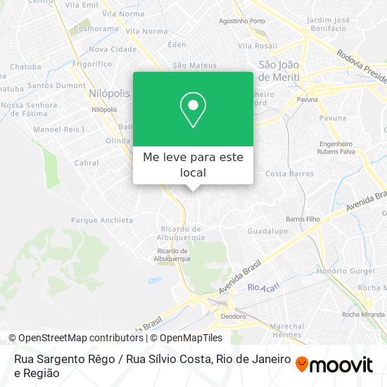 Rua Sargento Rêgo / Rua Sílvio Costa mapa