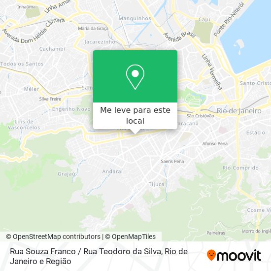 Rua Souza Franco / Rua Teodoro da Silva mapa
