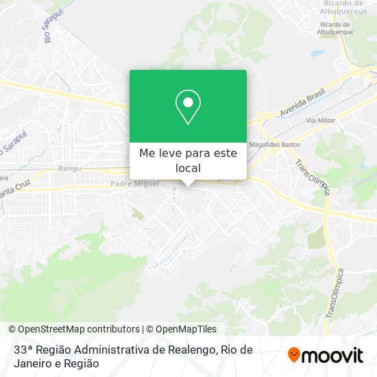 33ª Região Administrativa de Realengo mapa