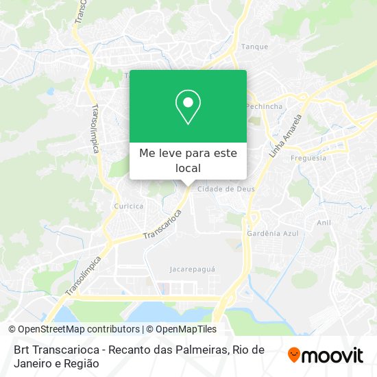 Brt Transcarioca - Recanto das Palmeiras mapa