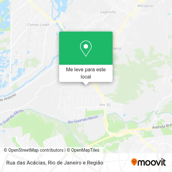 Rua das Acácias mapa