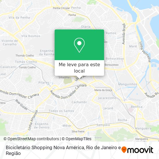 Bicicletário Shopping Nova América mapa