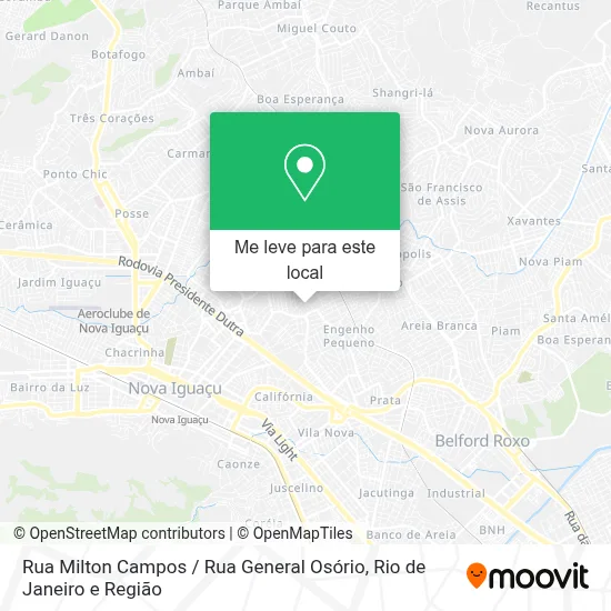Rua Milton Campos / Rua General Osório mapa