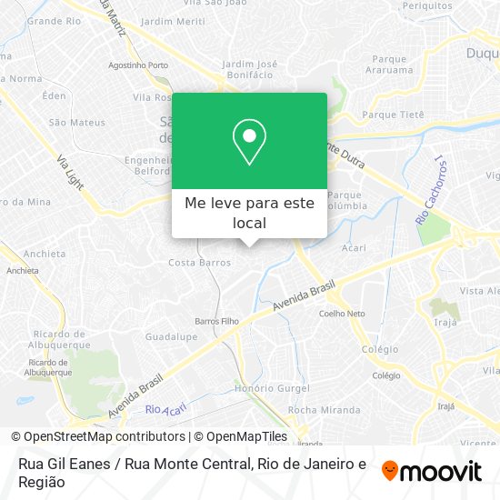 Rua Gil Eanes / Rua Monte Central mapa