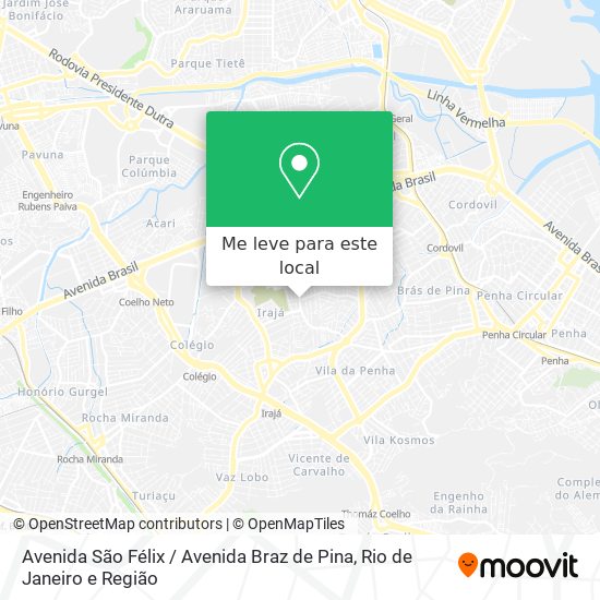 Avenida São Félix / Avenida Braz de Pina mapa