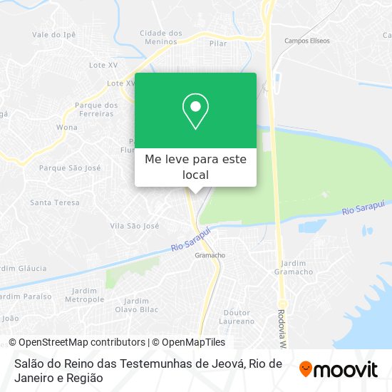 Salão do Reino das Testemunhas de Jeová mapa