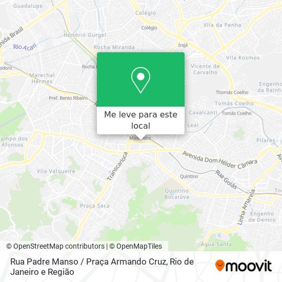 Rua Padre Manso / Praça Armando Cruz mapa
