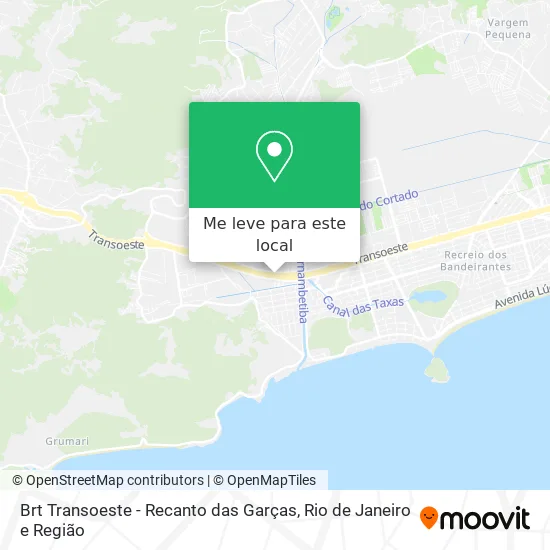 Brt Transoeste - Recanto das Garças mapa