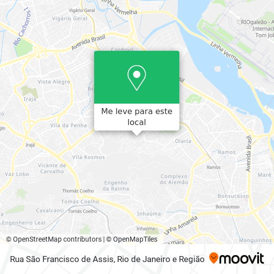 Rua São Francisco de Assis mapa