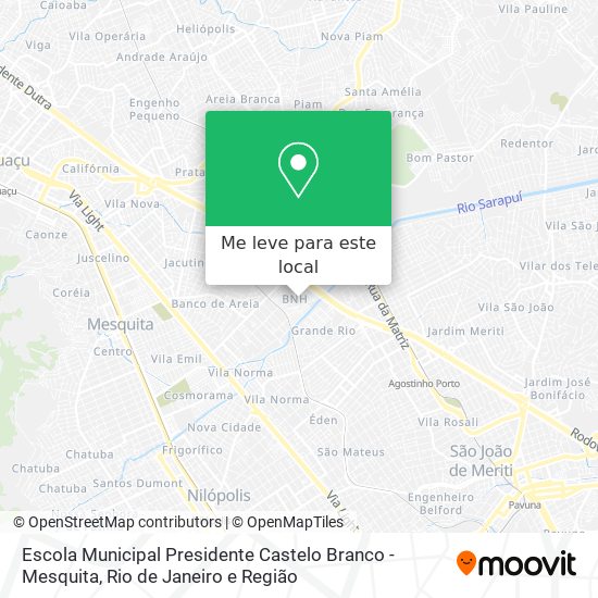 Escola Municipal Presidente Castelo Branco - Mesquita mapa