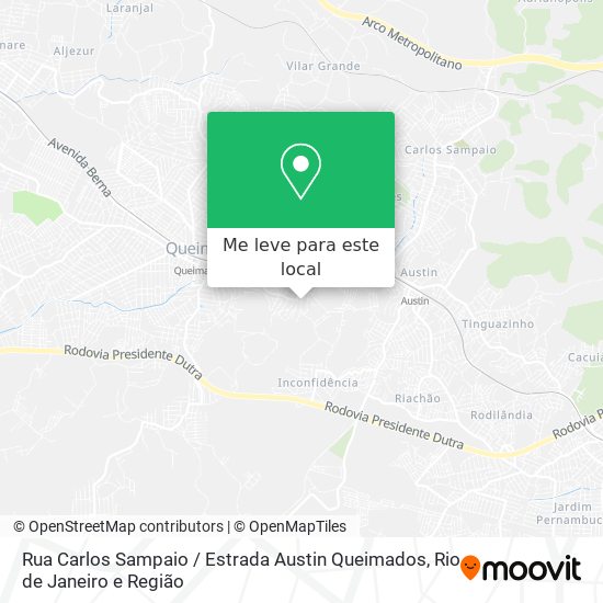 Rua Carlos Sampaio / Estrada Austin Queimados mapa