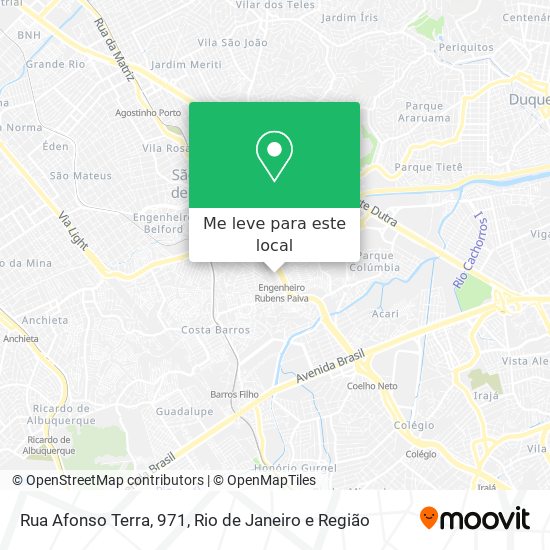 Rua Afonso Terra, 971 mapa