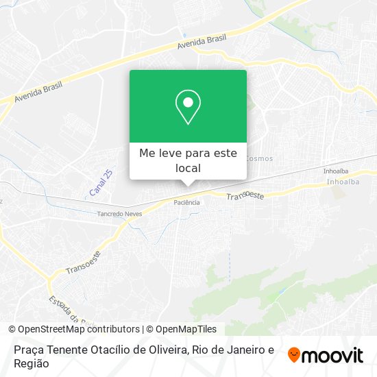 Praça Tenente Otacílio de Oliveira mapa