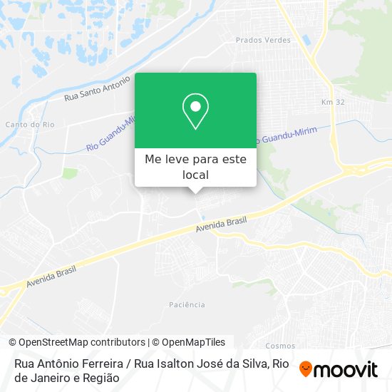 Rua Antônio Ferreira / Rua Isalton José da Silva mapa