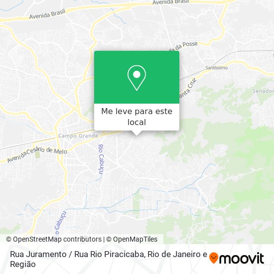 Rua Juramento / Rua Rio Piracicaba mapa