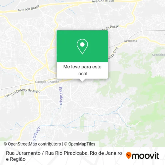 Rua Juramento / Rua Rio Piracicaba mapa