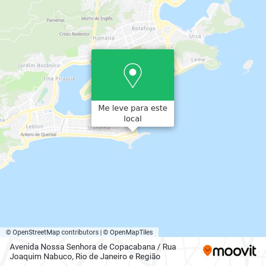 Avenida Nossa Senhora de Copacabana / Rua Joaquim Nabuco mapa