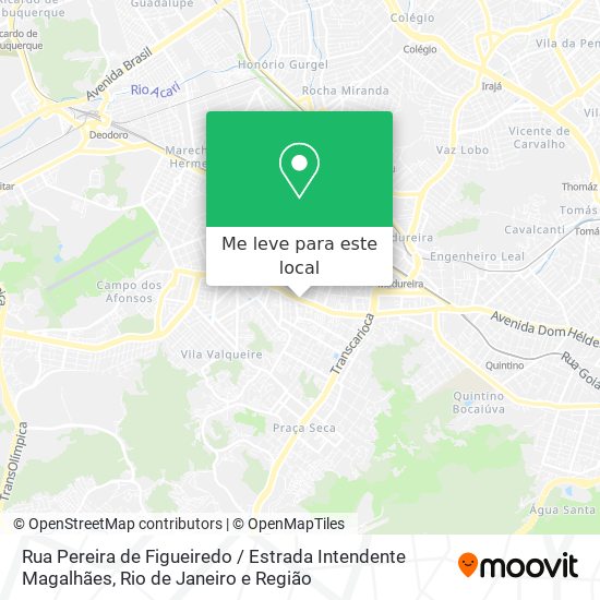 Rua Pereira de Figueiredo / Estrada Intendente Magalhães mapa