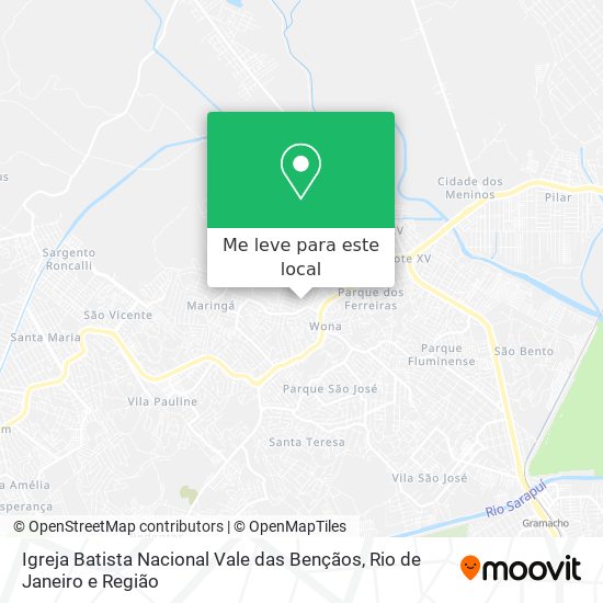 Igreja Batista Nacional Vale das Bençãos mapa