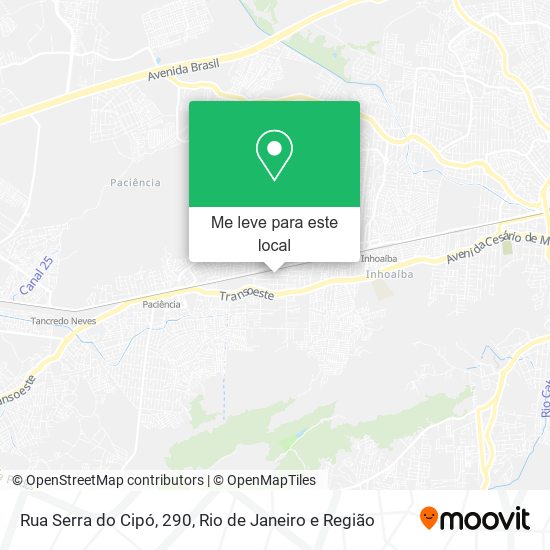 Rua Serra do Cipó, 290 mapa