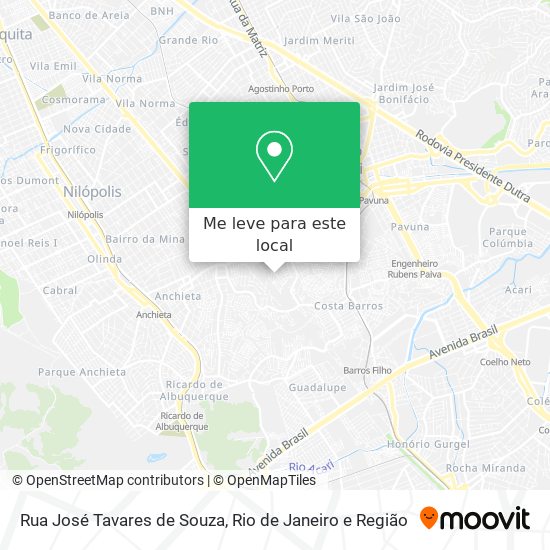 Rua José Tavares de Souza mapa