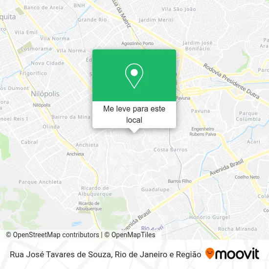 Rua José Tavares de Souza mapa