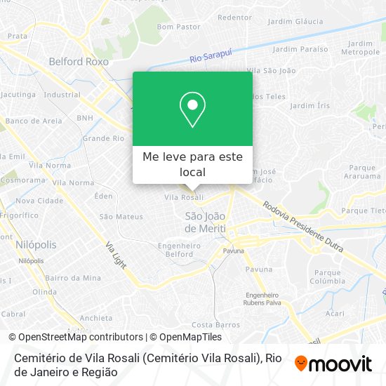 Cemitério de Vila Rosali mapa