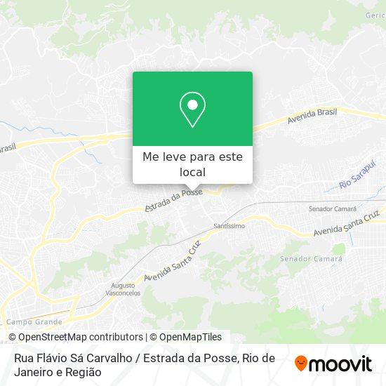 Rua Flávio Sá Carvalho / Estrada da Posse mapa