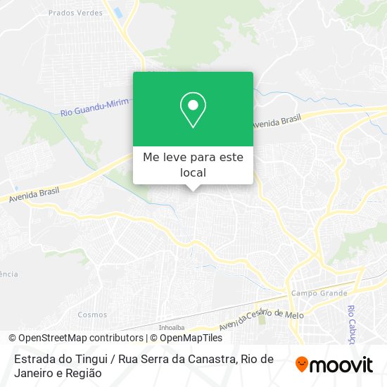 Estrada do Tingui / Rua Serra da Canastra mapa