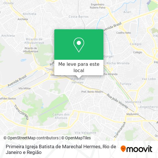 Primeira Igreja Batista de Marechal Hermes mapa