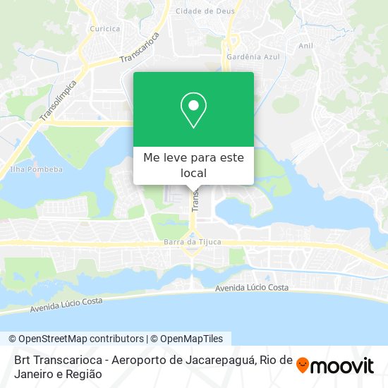 Brt Transcarioca - Aeroporto de Jacarepaguá mapa