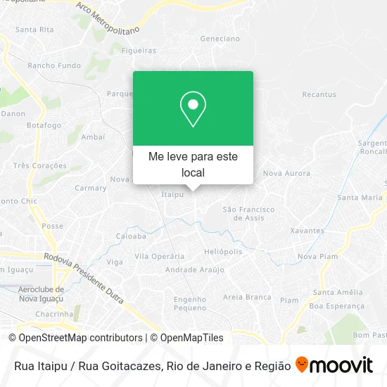 Rua Itaipu / Rua Goitacazes mapa