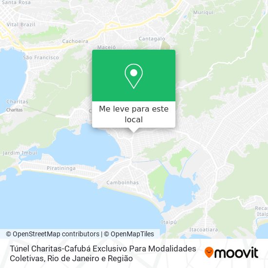 Túnel Charitas-Cafubá Exclusivo Para Modalidades Coletivas mapa