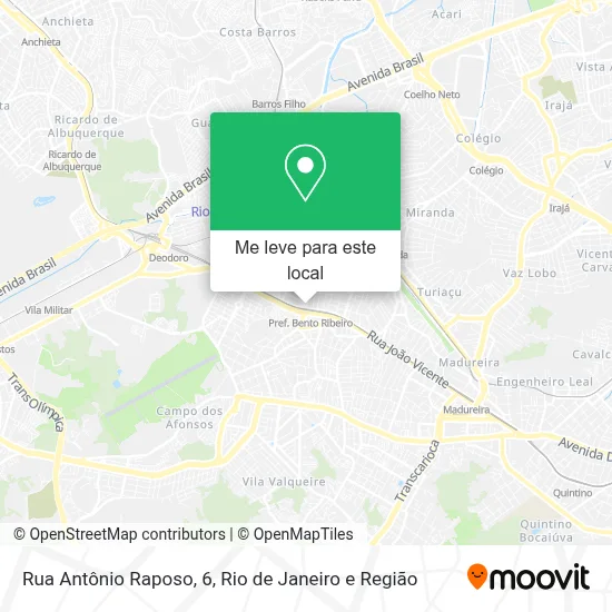 Rua Antônio Raposo, 6 mapa