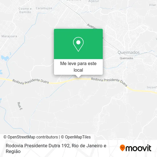 Rodovia Presidente Dutra 192 mapa
