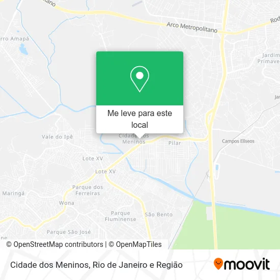 Cidade dos Meninos mapa