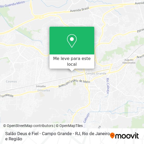 Salão Deus é Fiel - Campo Grande - RJ mapa