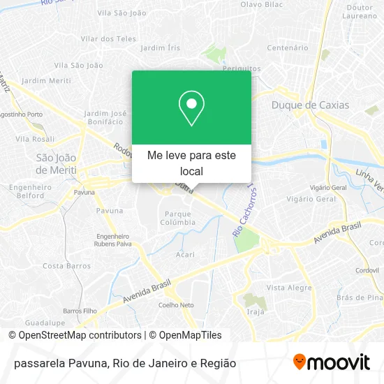 passarela Pavuna mapa