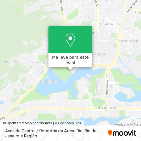 Avenida Central / Rotatória da Arena Rio mapa