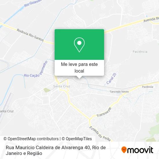 Rua Maurício Caldeira de Alvarenga 40 mapa