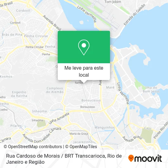 Rua Cardoso de Morais / BRT Transcarioca mapa