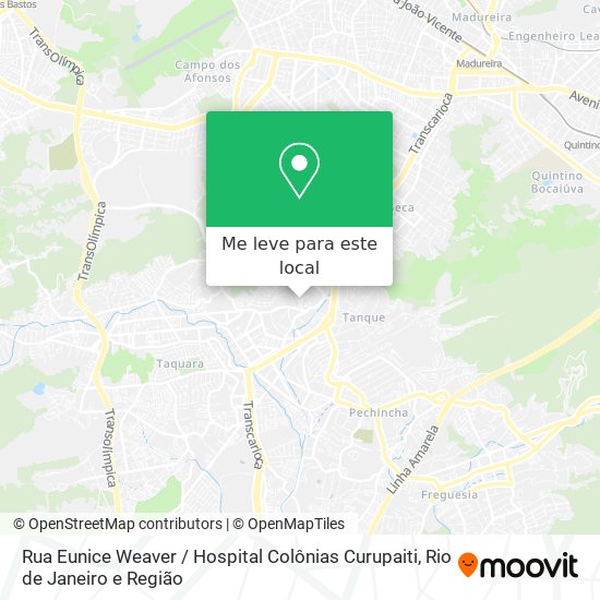 Rua Eunice Weaver / Hospital Colônias Curupaiti mapa