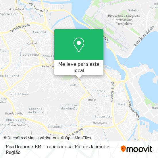 Rua Uranos / BRT Transcarioca mapa