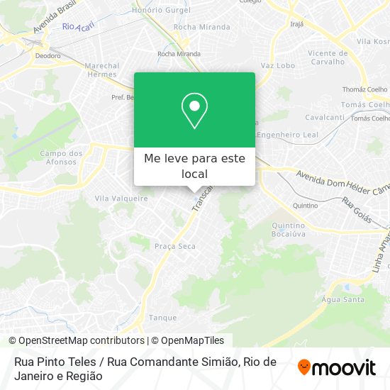 Rua Pinto Teles / Rua Comandante Simião mapa